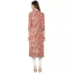 Rangmayee Women Printed V Neck Calf Length Kurta Red