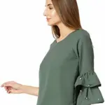 Miss Chase Women's Magenta Ruffled Top