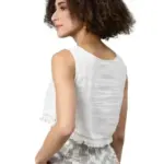 I AM for You White & Multicoloured Embroidered Regular Crop Top
