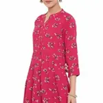 Janasya Women's Pink Rayon Gathered Top