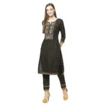 ERISHA Women's printed Rayon embroidered Kurta with pant Set