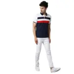Rodamo Striped Casual Wear Slim Fit Half Sleeves Polo T Shirts for Men Fashion