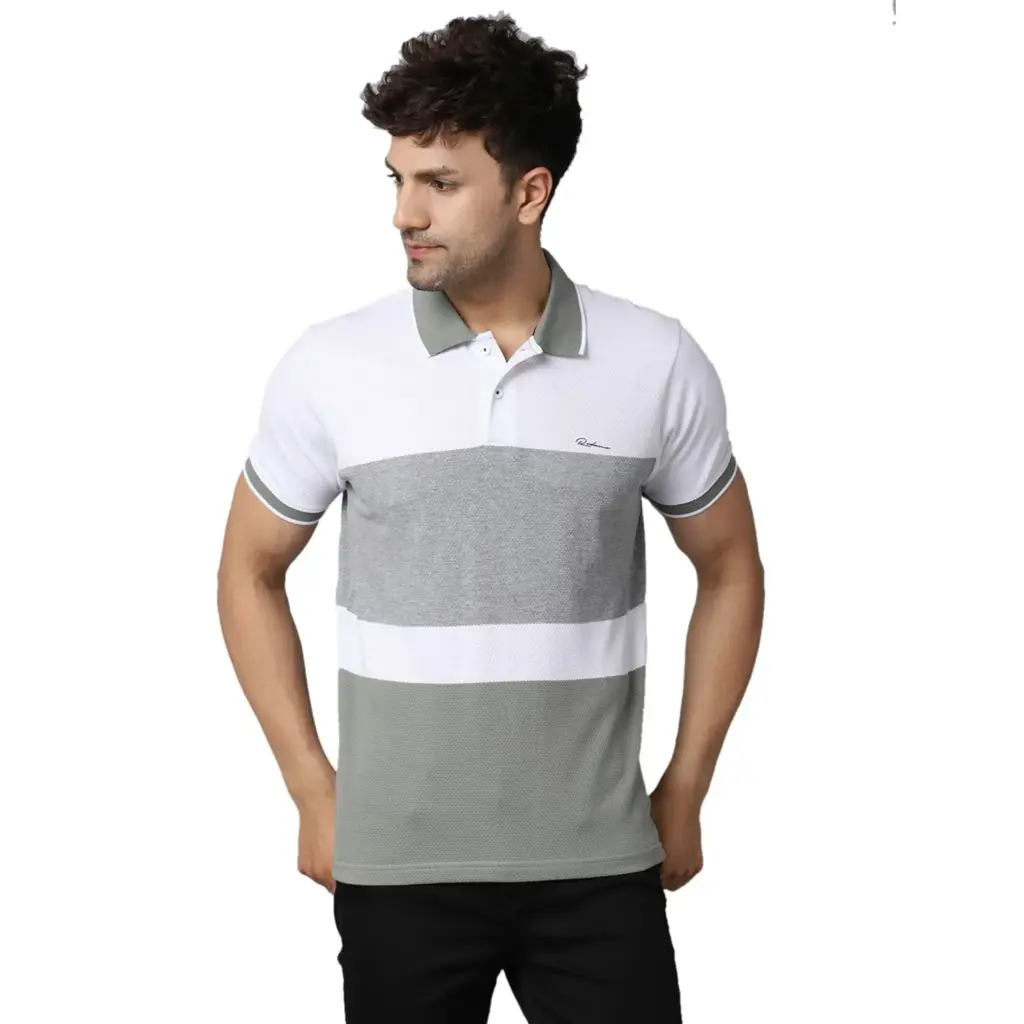 Rodamo Striped Casual Wear Slim Fit Half Sleeves Polo T Shirts for Men Fashion