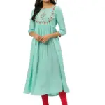 RANGMAYEE Women's Cotton Anarkali Kurta (69044-Sky Blue-M_Sky Blue_Medium)