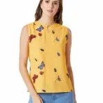 Miss Chase Women's Yellow Printed Top