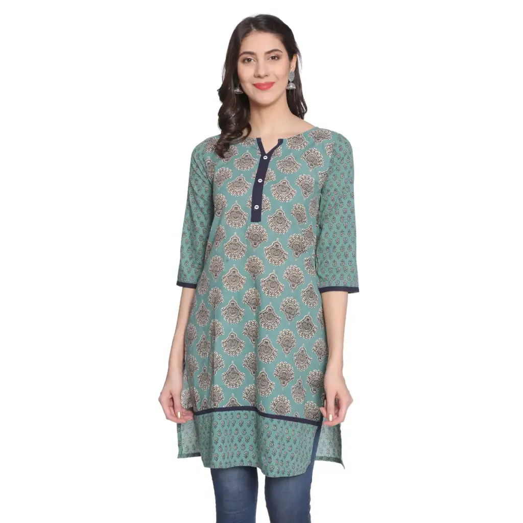 Rangmayee Women's Printed Cotton Short Kurti (Medium)