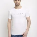Rodamo Cotton Printed White T-Shirt (Medium)