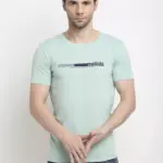 Rodamo Cotton Printed Green T-Shirt (Medium)